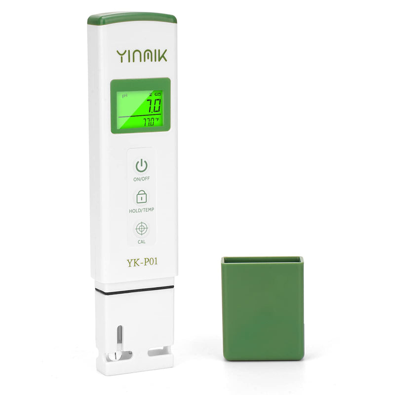YK-P01 pH Tester Digital pH Meter for Water Hydroponics, Accurate pH Temp Meter with ATC for Pool, Spa, Hot Tub, Indoor Plants, Drinking Water, Wine Beer Home Brewing, Aquarium Green pH Tester - NewNest Australia