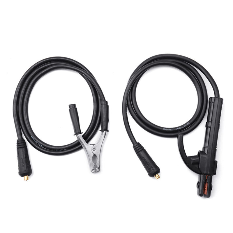 200A Welding Ground Clamp Welding Electrode Holder Set, Welding Cable Stick Electrode Holder with 10-25 Din Quick Plug, Heat Resistant Anti Slip Grip for ARC MMA MIG TIG Welders