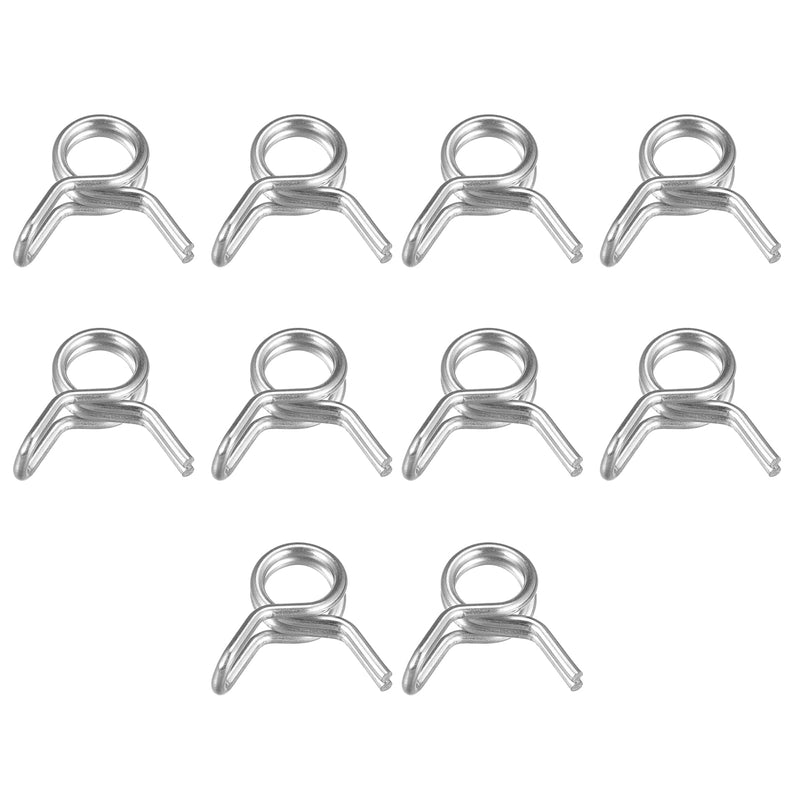 uxcell Double Wire Spring Hose Clamp, 20pcs 304 Stainless Steel 5mm Inner Dia Fit 5.5mm-6.2mm OD Hose Fuel Line Silicone Tube Spring Clips