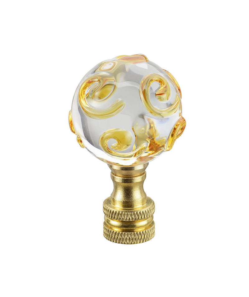 Aspen Creative 24034-11 Finial Lighting & Lamp Accessory, 1 Pack, Yellow Spiral
