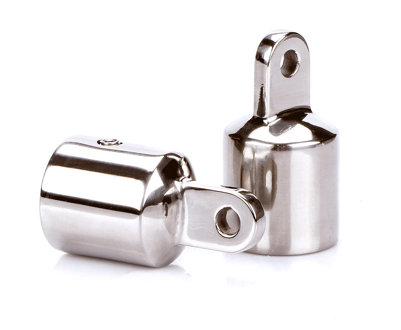 2PCS Pipe Eye End Cap ，316 Stainless Steel Bimini Top Eye End/Canopy Tube End Marine Boat Yacht External Fitting Hardware (Size:7/8inch) Size:7/8inch