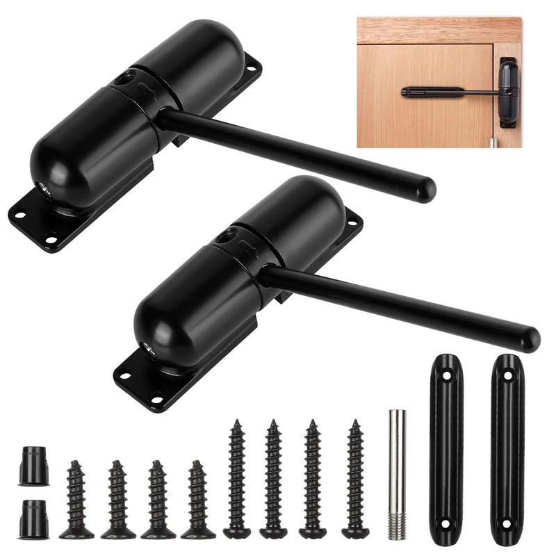 JMIATRY 2PCS Spring Door Closer Automatic Door Closer Residential Auto Doors Closers Black Soft Closing Screen Doors Closers for Home Self-Closing