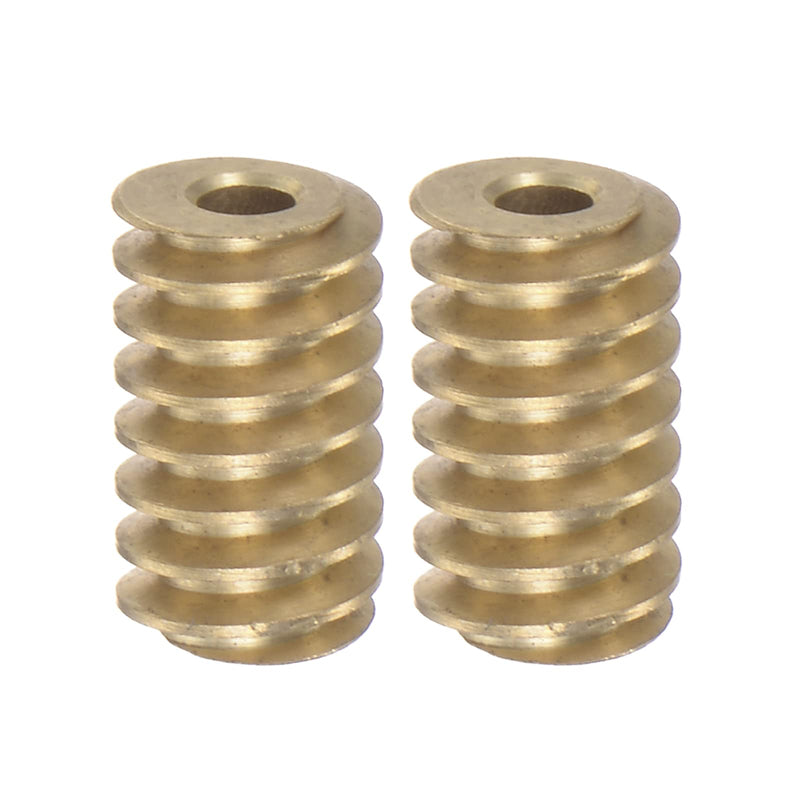 HARFINGTON 2pcs Worm Gear Shaft Brass 0.5 Modulus 2.98mm Hole Diameter Drive Gear Box Shaft