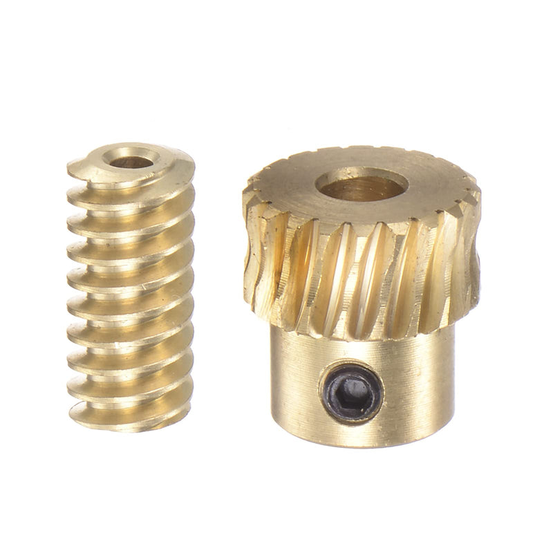 HARFINGTON Worm Gear Set Brass 0.5 Modulus 20T 20:1 Reduction Rate 2.3mm Hole Diameter Right Rotate Drive Gear Box Wheel Shaft Kits