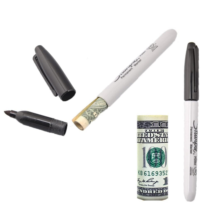 Fake Pen Diversion Safe Marker (1 Pack) - Realistic Pen Diversion Safe - Hidden Secret Compartment Decoy Permanent Marker - Hide And Store Money Waterproof Storage Cash Holder Container Lock Pen - 1 Pack Black