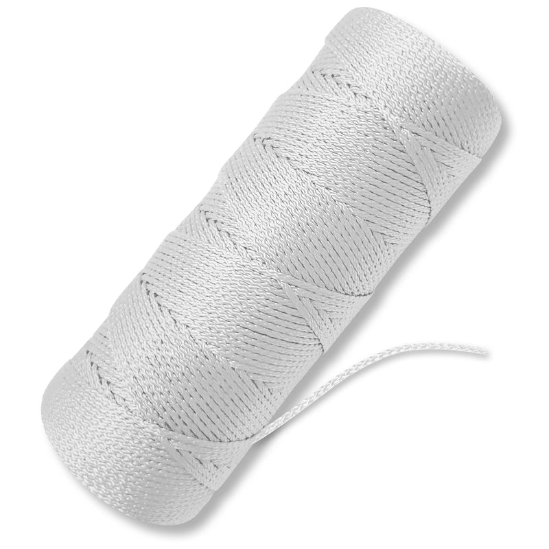 Bright White Mason Line String Line - #18 Braided Nylon String - 250 Ft Length - Nylon Twine for Gardening Or Masonry Tools - Perfect Construction String for A String Level, Twine String for Gardening 250 Ft Roll