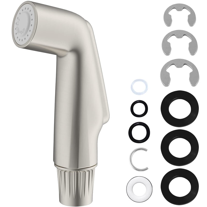 Hygie Rinse Kitchen Sink Side Sprayer Head Replacement Universal Sink Sprayer Attachment Compatible with Delta, Moen, Kohler OEM Brand, Kitchen Sink Faucet Sprayer Head - Brushed Nickel Handy Design