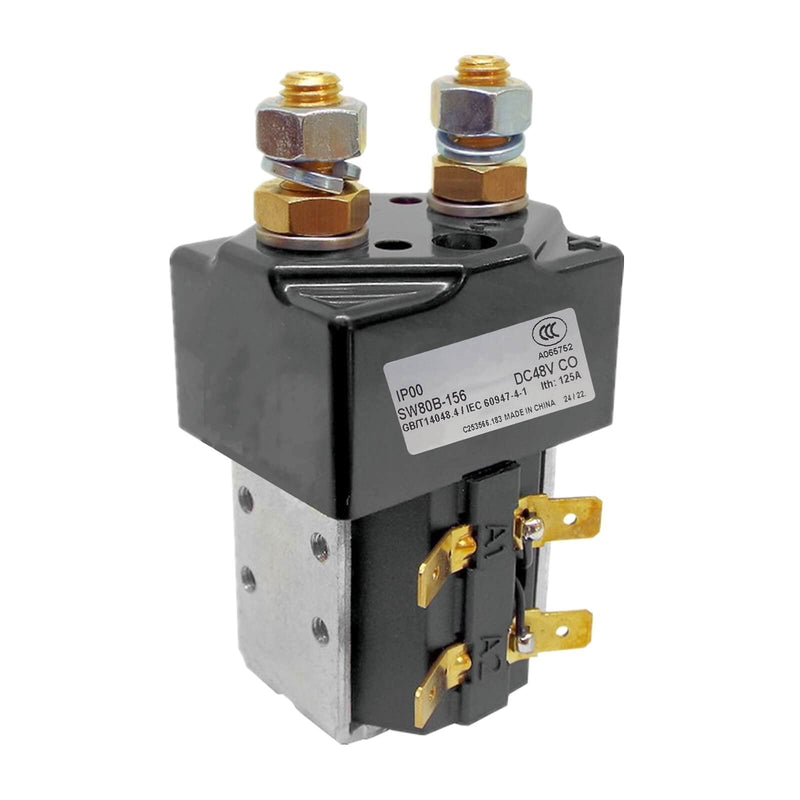 Contactor SW80B-156, 48V 125A For Curtis ZAPI B4SW11 Controller, Electric Forklift/Golf Cart Solenoid,Single Pole Single Throw SW80B156 SW80156