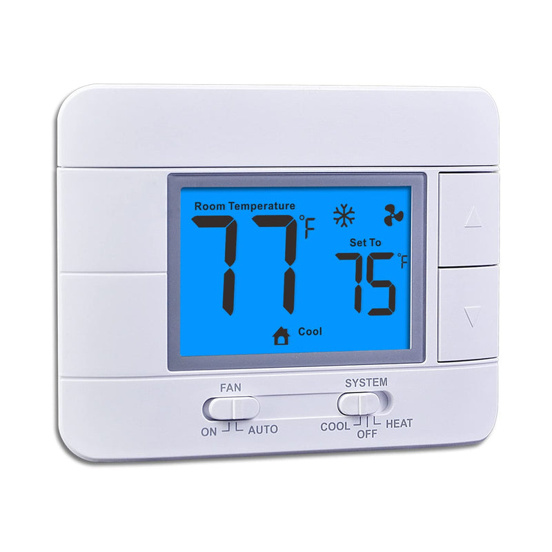 Upgraded Digital Non-Programmable Thermostat for Home 1 Heat/1 Cool Single Stage System, with Temperature & Humidity Monitor and Large Blue LCD Display - NewNest Australia