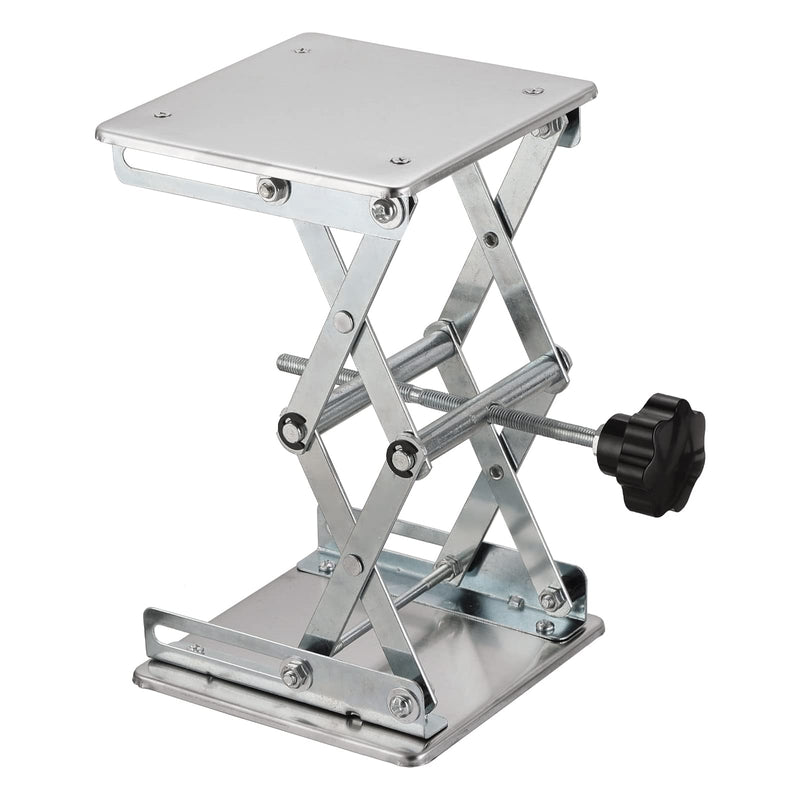Lift Table Lab Stand Lifter, Scissor Lifting Jack Platform 6"X 6", Stainless Steel Laboratory Support Jack Platform with Black Hand Wheel, Expandable 75mm to 260mm 150*150*260mm