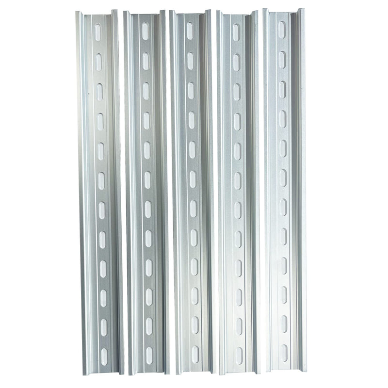 International Connector T&G 5 Pieces DIN Rail Slotted Aluminum RoHS 35mm Wide 7.5mm High (12") 12"