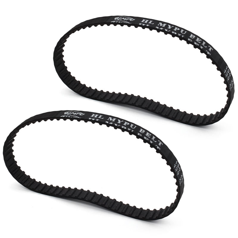 2pcs 130XL Timing Belt 65 Teeth Rubber Drive Belt 5mm Pitch 10mm Width Black Geared Belt (130XL037) 2