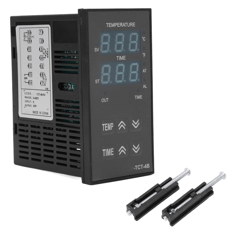 Heat Press Temperature Controller, Multiple Alarm Modes Easy to Install 0 400℃ Digital Display PID Control Thermostat for Food Processing for Light Industry
