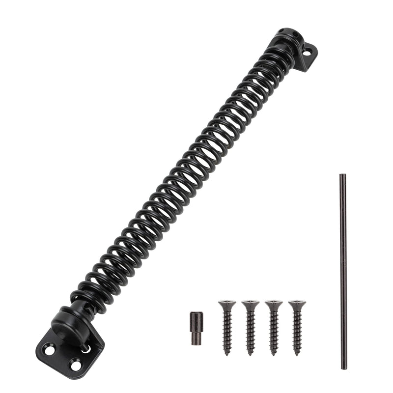 11-1/2" Gate Spring Self Closing Heavy Duty Outdoor Door Spring Automatic Metal Gate Closure Hardware with Adjustable Tool for Wooden and Vinyl Fence, Black 1