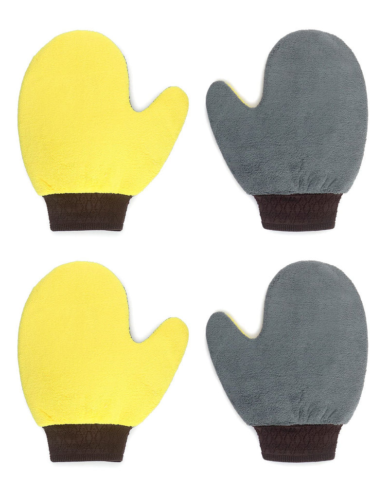 QWORK Cleaning and Dusting Mitt Paint Gloves, 4 Pack Painter's and Decorating Gloves with Thumb, Microfiber Terry Gloves