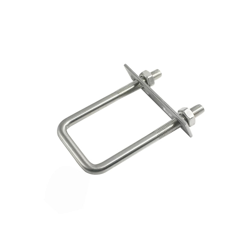 304 Stainless Steel Square U-Bolts 2-3/8"(60mm) Inner Width, 6"(150mm) Length Stainless M10 with Nuts, Frame Plate, Accessories for Automobiles Trailer, Boat Trailer Industrial Parts 60×150mm (W*L)