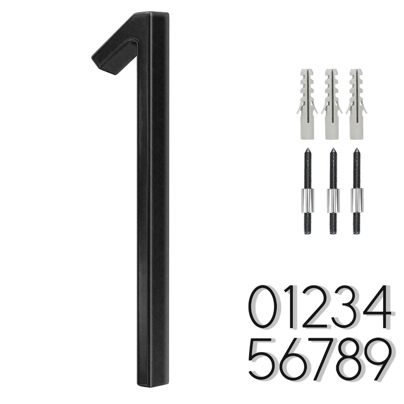 6 Inch Stainless Steel Floating House Number, Metal Modern House Numbers, for Outdoor Mailbox Yard Home Wall DoorGarage Gate with Nail Kit, Coated Black, 911 Visibility Signage 6 inch, Black 1