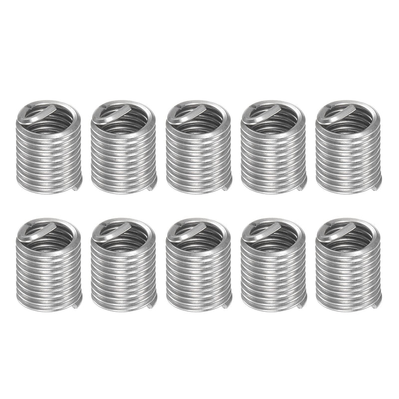 HARFINGTON 10pcs Wire Thread Inserts M8 x 1.25 2D 304 Stainless Steel Helical Coiled Wire Threaded Sleeve