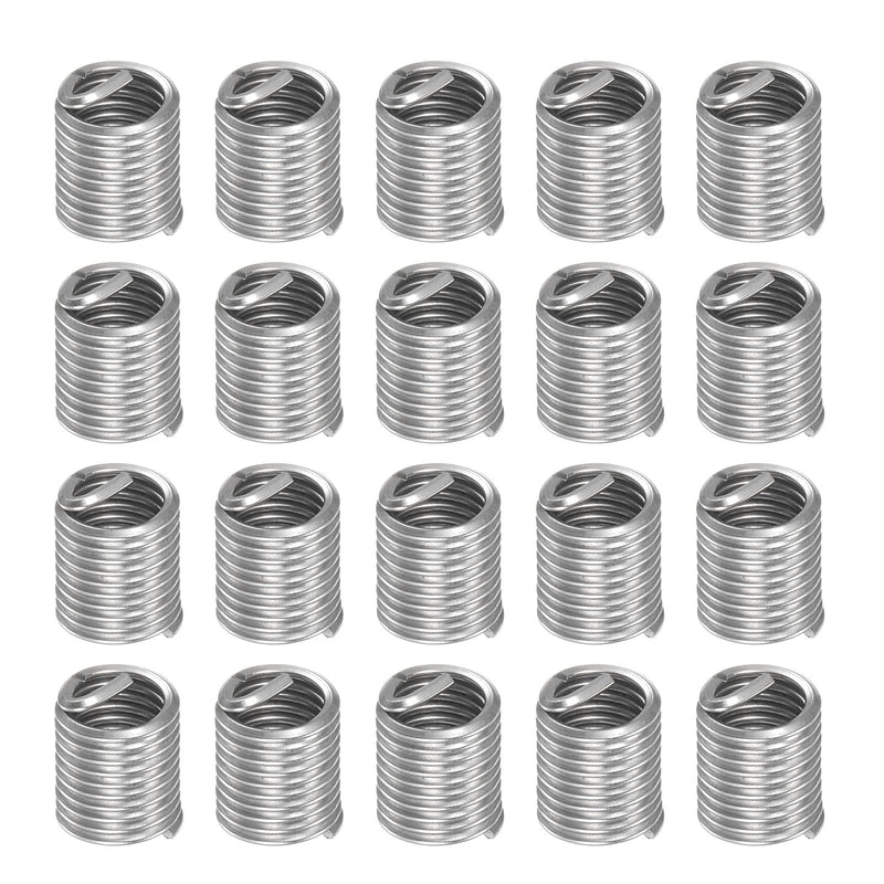 HARFINGTON 20pcs Wire Thread Inserts M8 x 1.25 2D 304 Stainless Steel Helical Coiled Wire Threaded Sleeve