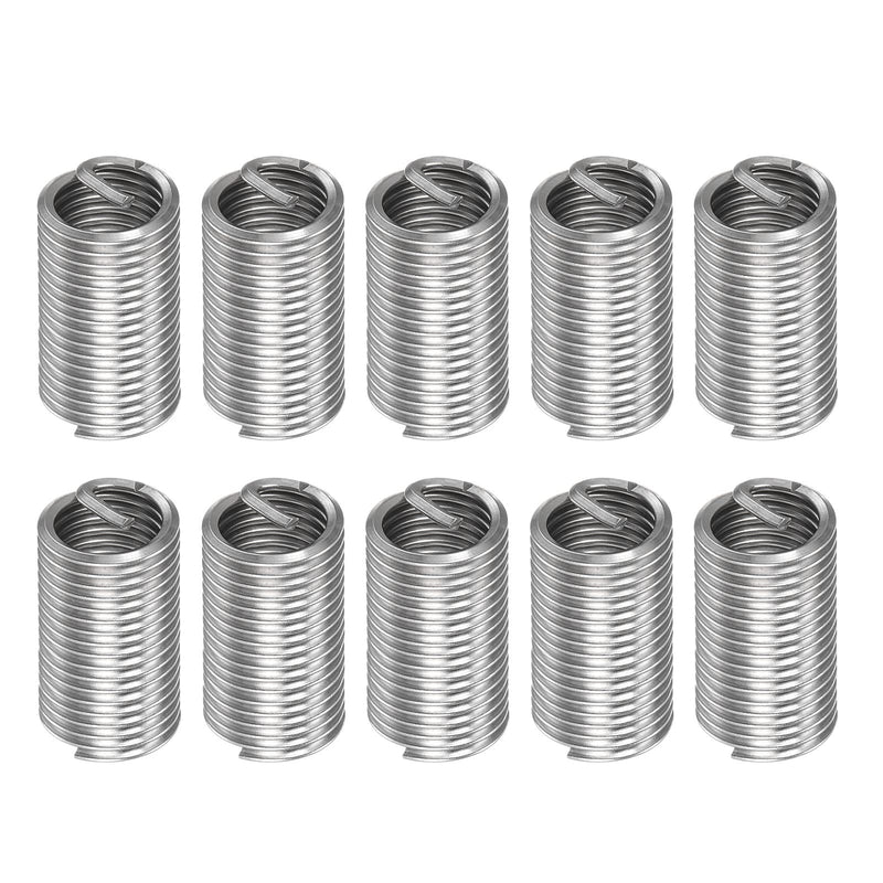 HARFINGTON 10pcs Wire Thread Inserts M12 x 1.75 3D 304 Stainless Steel Helical Coiled Wire Threaded Sleeve