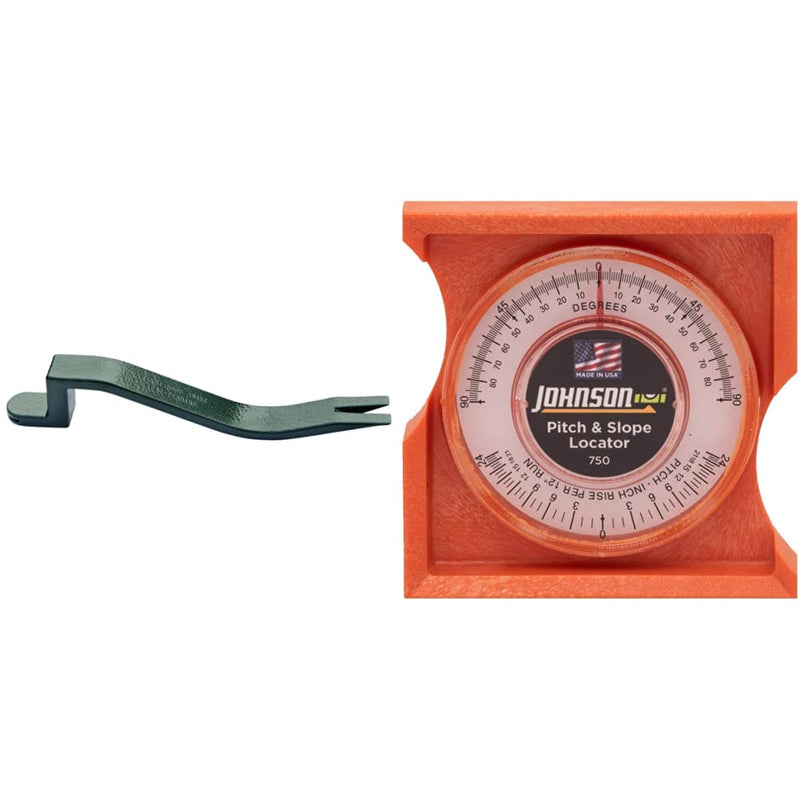 PacTool RS501 Roof Snake Tool + Johnson Level & Tool 750 Pitch & Slope Locator Nail Remover Tool + Level