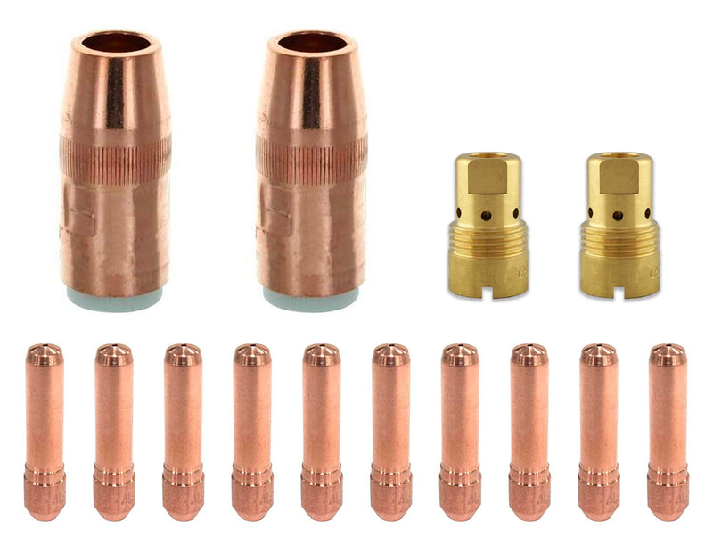 Mig Gun Parts Replacement For Bernard Large Centerfire N-5818C Nozzles, D-1 Diffusers & Tips (14-PK .045 KIT) 14-PK .045 KIT
