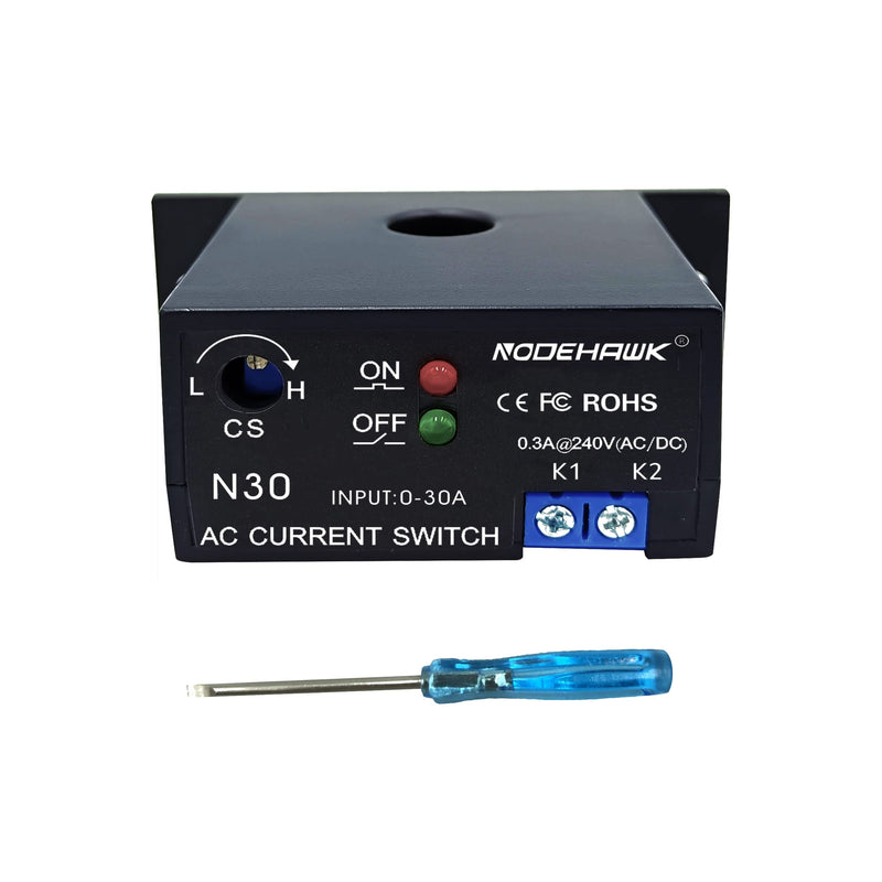 Current Sensing Relay AC Current Sensing Switch 0-30A Normally Closed Current Sensor Monitoring Relay (N30) Normally Open 30A