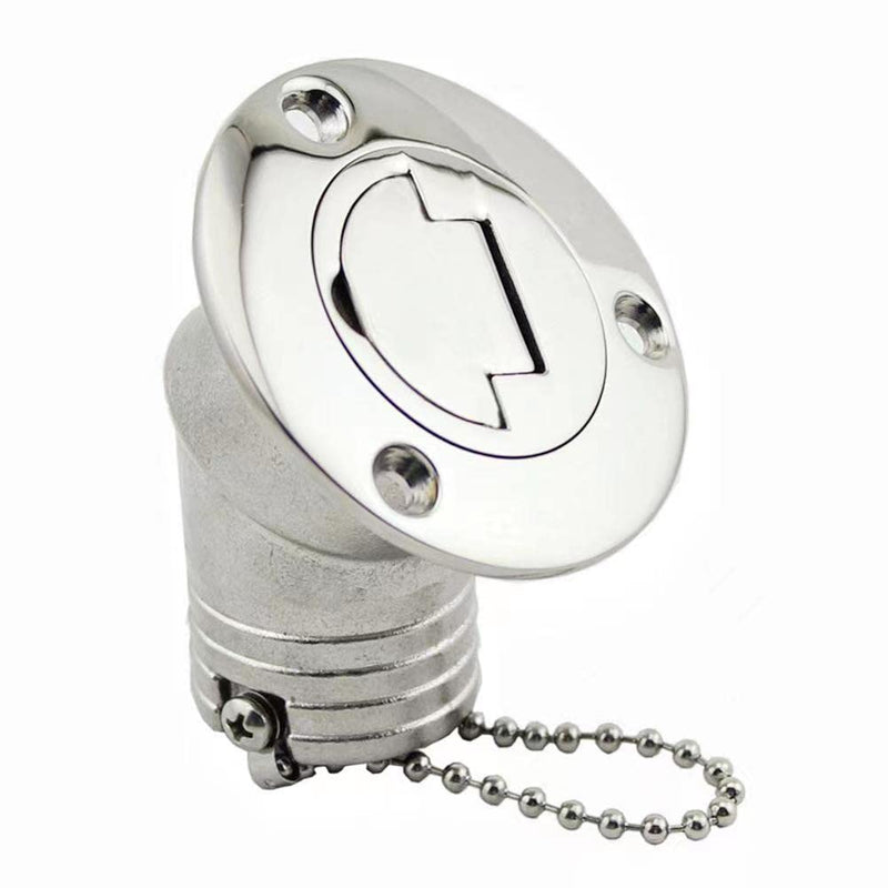 45 Degree Angle Marine Deck Filler Fill ，Stainless steel 316 Keyless Cap boat Hardware accessories Socket yacht W/ Rubber Gasket Fit for 1.5" /2” Diameter hose (Option: Diesel, 1.5" /38mm) Option: Diesel