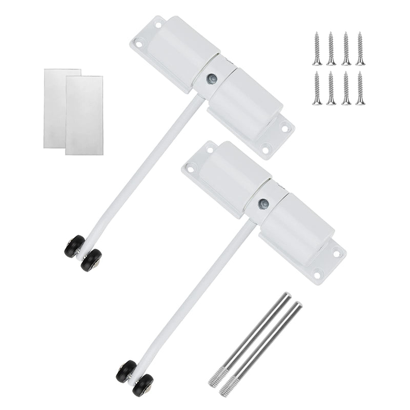 LEXININ 2 Pack Mini Automatic Spring Door Closer, Small Diecast Construction Light-Duty Safety Spring Door Closer to Convert Hinged Doors to Self-Closing, White