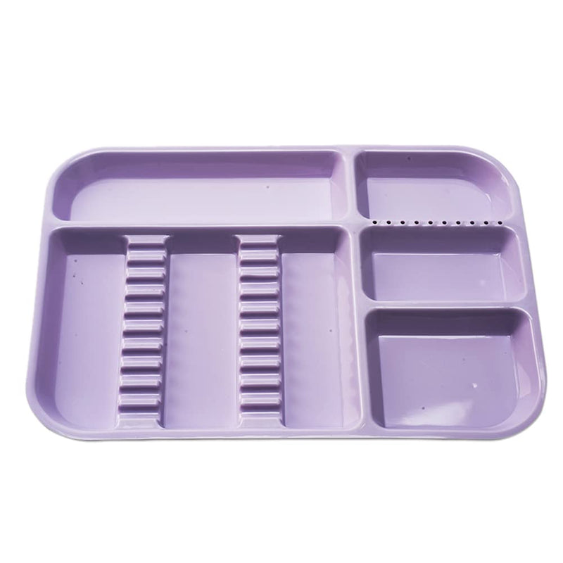 SNAWOP Dental Instrument Tray Autoclavable Plastic Divided Trays Size B (13 x 9.4") for Medical Instrument Set Lab Tatto and Beauty Salon (Purple) Purple