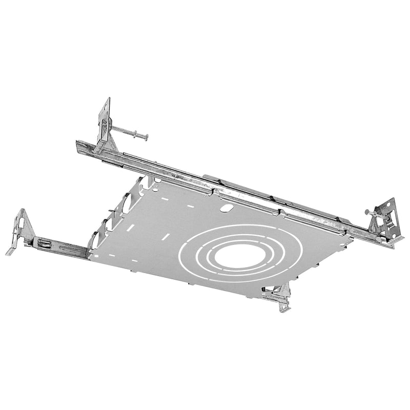 Luxrite New Construction Mounting Plate, 2-3-4 Inch, Extendable Hanger Bars, Sliding Plate, 4 Cutout Sizes - Recessed Lighting Shallow Housing 1 Count (Pack of 1)