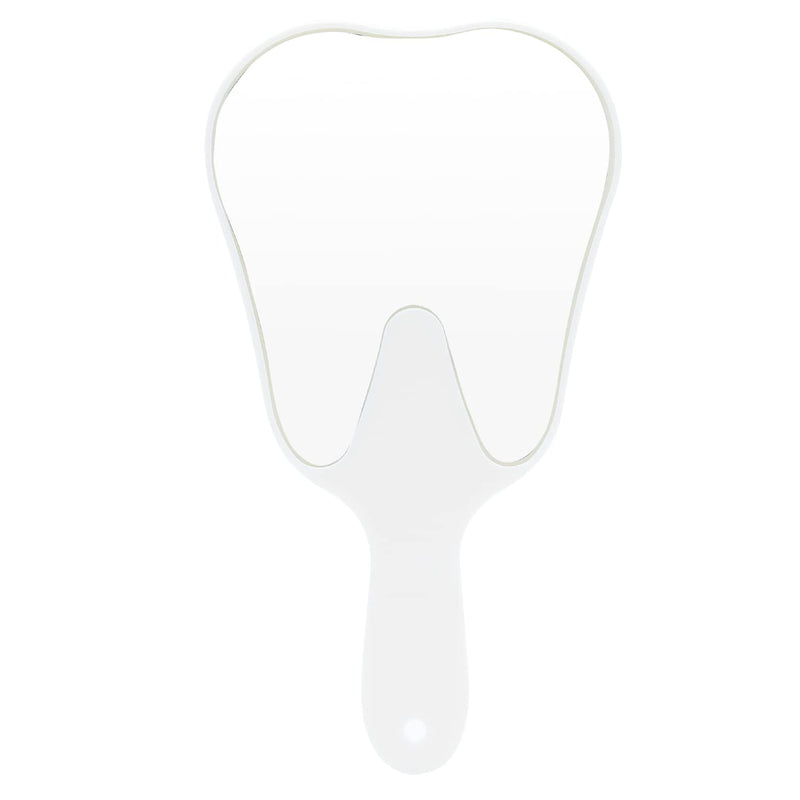 Tooth Shaped Handheld Mirror - Hand Held Mirror Tooth Mirror Patient Mirror Dental Hygienist Gifts White