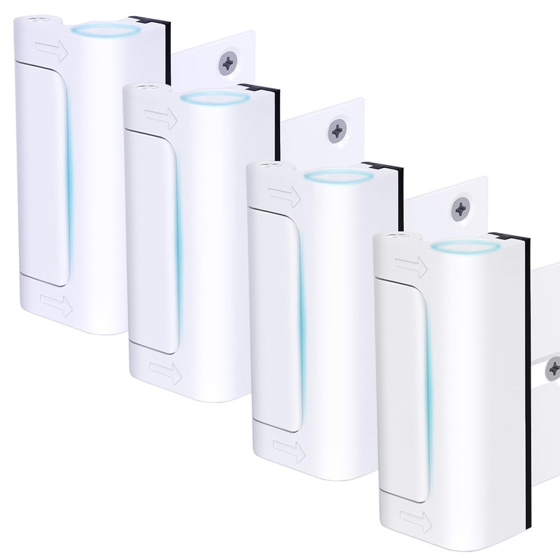 4Pack Door Reinforcement Lock Withstands 800lbs of Force - White Extra Proof Door Lock for Kids Safety with 8 Screws Prevents Unauthorized Entry,Add a Door Security Locks for Home Safety & Privacy 4