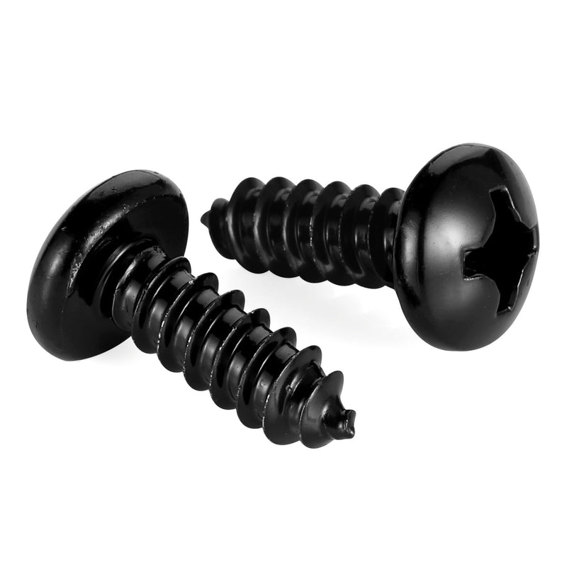 #6 x 3/8" Phillips Pan Head Self Tapping Screw, Pan Head Sheet Metal Screws Wood Screws, Black Oxide Stainless Steel 304 (18-8), 100 Pack #6×3/8"