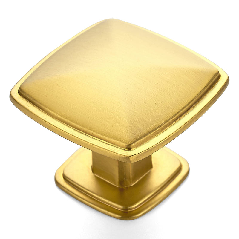 Ravinte 10 Pack Gold Kitchen Cabinet Square Knob Single Hole Cabinet Hardware for Dresser Drawer Cabinet Pulls Drawer Knobs Cabinet Knobs Contemporary Antique Rustic