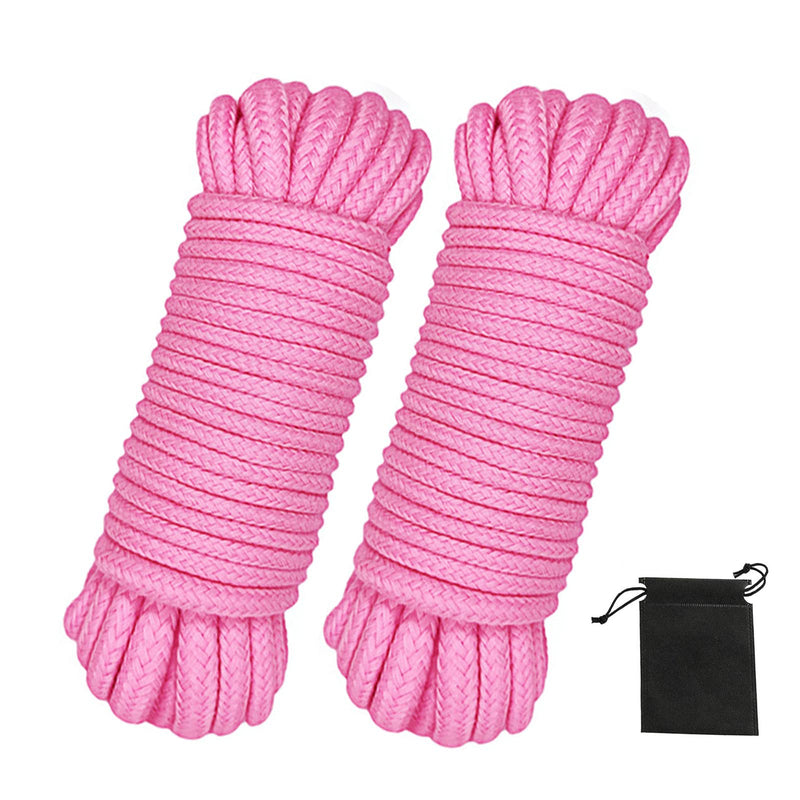Soft Cotton Rope, 32 feet / 10m Rope, 8mm Thick, Soft Rope, Long Rope, Soft Tying Rope (Pink+Pink) picoggo-cotton-rope6_pi