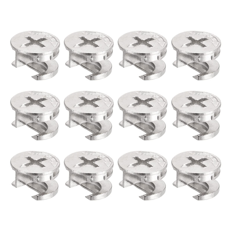 uxcell Cam Lock Nut for Furniture, 12pcs 14.6x9.5mm Joint Connector Locking Nuts Furniture Connecting Cam Fittings 12
