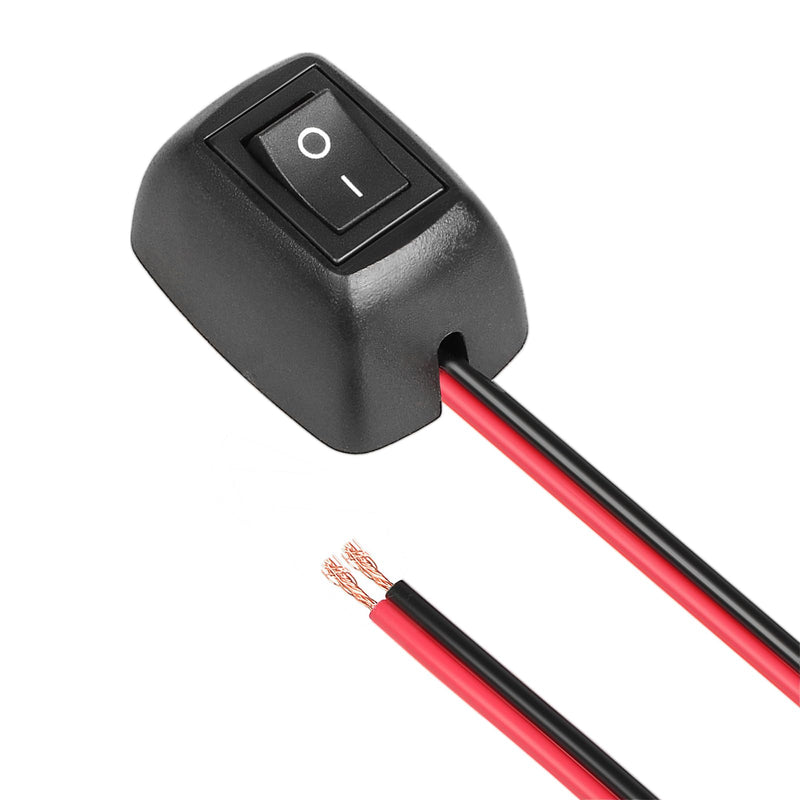 Inline KCD1 Rocker Switch 6A-250V 16A-125V SPST ON-Off Switch Box with Self-Adhesive for Car Boar Household Appliances Black