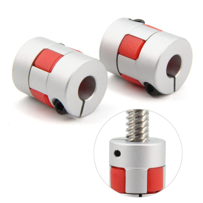8mm to 8mm Bore Aluminium Plum Flexible Shaft Coupling Servo Stepper Motor Jaw D20xL25 Connector Flexible Shaft Couplers for 3D Printer/CNC Machine/DIY Encoder, 2pcs/Pack (8mmx8mm) 8mmx8mm