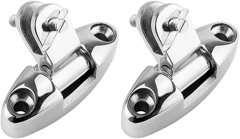 Pair of Marine Swivel Deck Hinges with Rubber Pad, 316 Stainless Steel Bimini Top Fitting for Fishing Boat Canoe Accessories W/Quick Release Pin Type: With Quick Release Pin