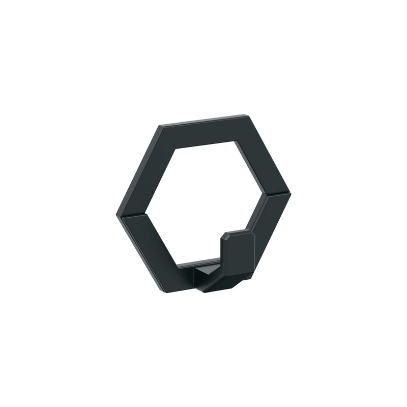 Amerock HBX37015MB | Prismo Single Prong Decorative Wall Hook | Matte Black Hook for Coats, Hats, Backpacks, Bags | Hooks for Bathroom, Bedroom, Closet, Entryway, Laundry Room, Office