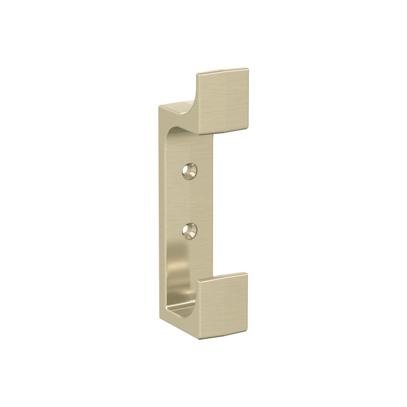 Amerock H37009BBZ | Bray Double Prong Decorative Wall Hook | Golden Champagne Hook for Coats, Hats, Backpacks, Bags | Hooks for Bathroom, Bedroom, Closet, Entryway, Laundry Room, Office