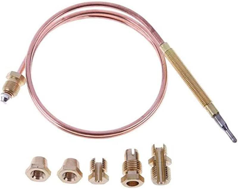 Gas Thermocouple Kit M6x0.75 with Universal Adapter Nuts Replacement 900mm Long M9x1