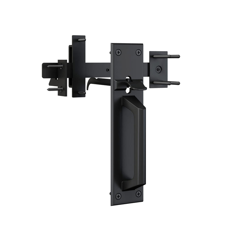 Sdstone Heavy Duty Gate Latch for Wooden Fence，Two Sided Gate Latch for Outdoor Fence， Door Latch Gate Hardware for Wooden Gates, Pool Gate, Backyard, Garden（Black） GL-2