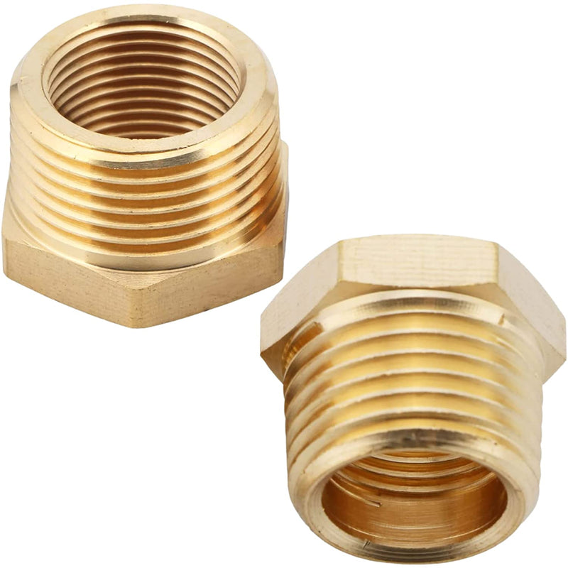 2pcs 1" NPT Male x 3/4" NPT Female Brass Reducer Hex Bushing Threaded Pipe Fitting Adapter by CX WONDERLAND
