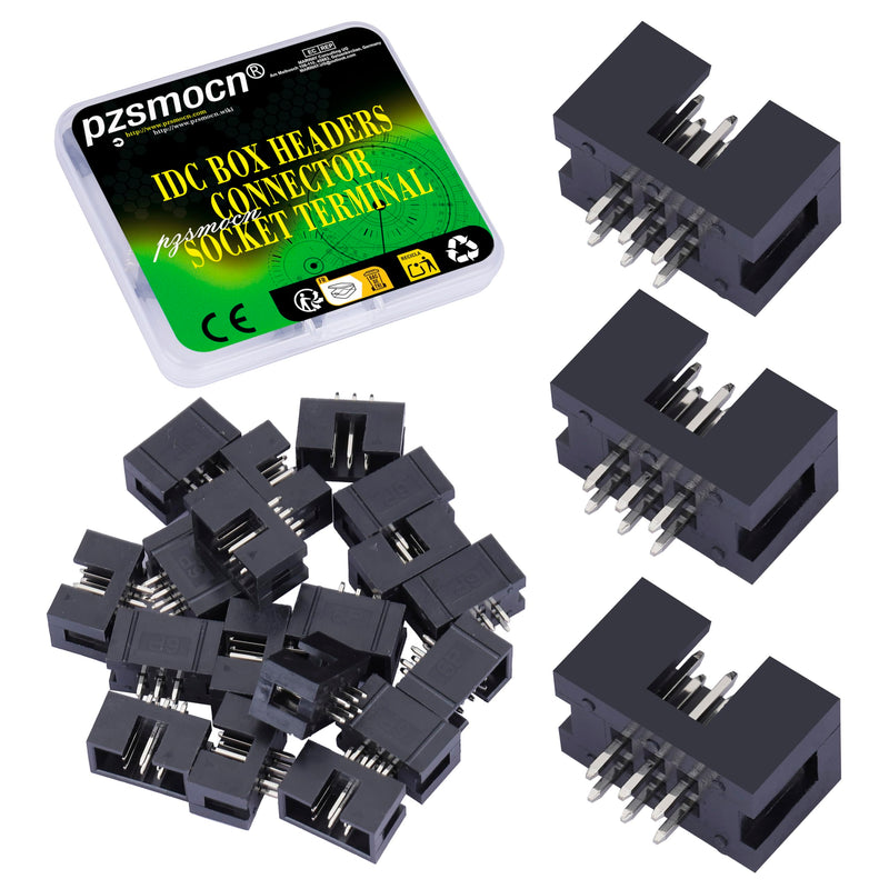 20 Pieces IDC 2 * 3 Double Row 2.54 mm Pitch JTAG ISP 6-Pin Straight Pin in-line Box Header Connector Adapter Cable Male Socket Terminal for PCB Electronic Equipment Projects. 2.54 mm Male Socket Terminal
