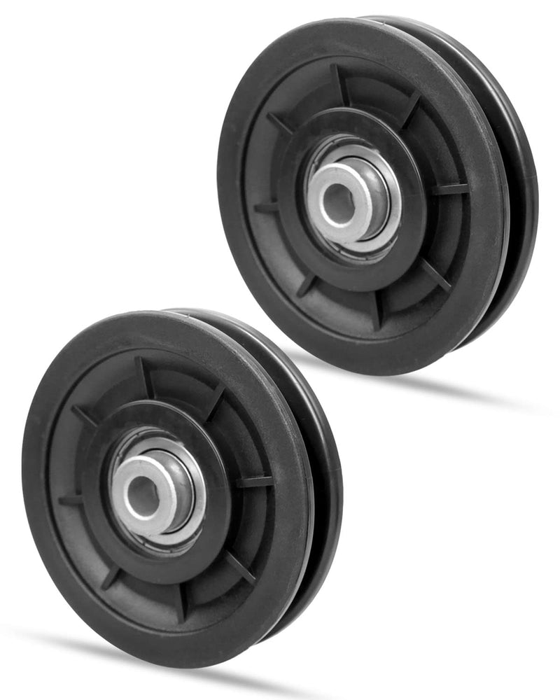 2 PCS 3.5Inch/90mm Nylon Bearing Pulley Wheel, Silent Bearing Replace for Garage Gym Equipment Pulley System, Universal Wearproof Bearing Maximum Working Load of 1000 LBS 2 Pack - NewNest Australia