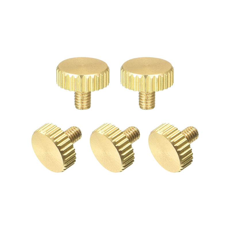 uxcell Knurled Thumb Screws, M3x5mm Flat Brass Bolts Grip Knobs Fasteners for PC, Electronic, Mechanical 5Pcs