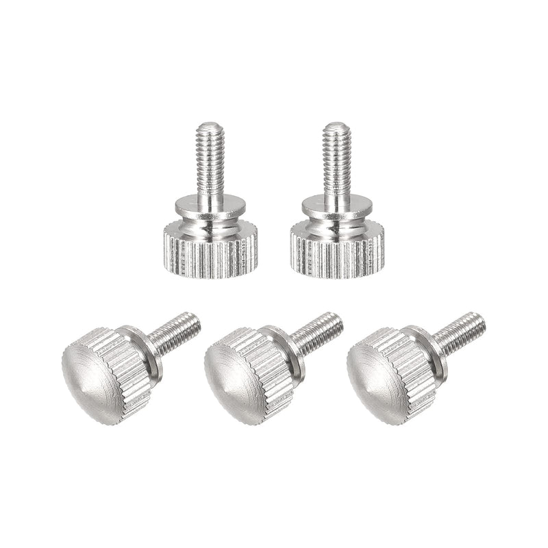 uxcell Knurled Thumb Screws, M3x8mm Brass Shoulder Bolts Grip Knobs Fasteners, Nickel Plated 5Pcs