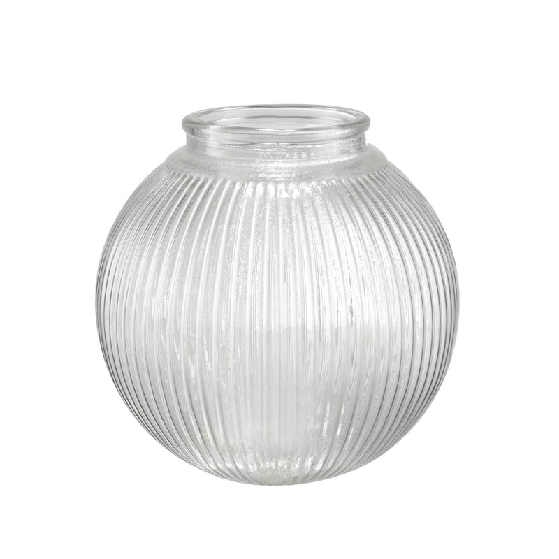 Aspen Creative 28006-75-1, 6-3/8" Reeded Clear Glass Globe For Lighting Fixture And Ceiling Fan, Fitter: 3-1/8" 1
